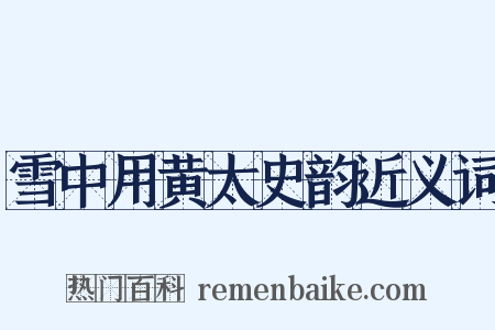 雪中用黄太史韵近义词是什么意思的图片